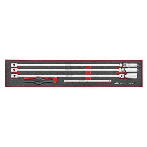 Teng 5Pce T-Bar Spark Plug Socket Set -TEX-TRAY