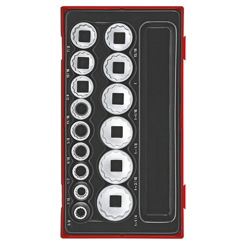 Teng 15Pce 1/2" Dr. AF Socket Set - TC-TRAY