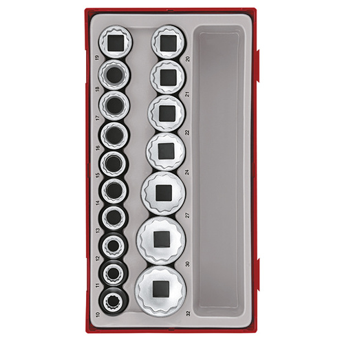 Teng 17Pce 1/2" Dr. Socket Set 10-32mm - TC-TRAY