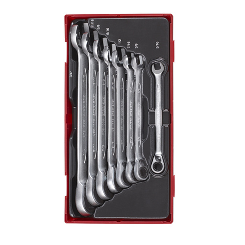 Teng 8Pce Reversible Ratchet AF Combination Spanner Set - TC-TRAY