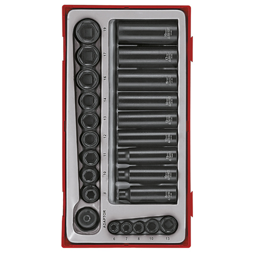 Teng 24Pce 1/4" & 3/8" Dr. Imp Socket Set - TC-TRAY