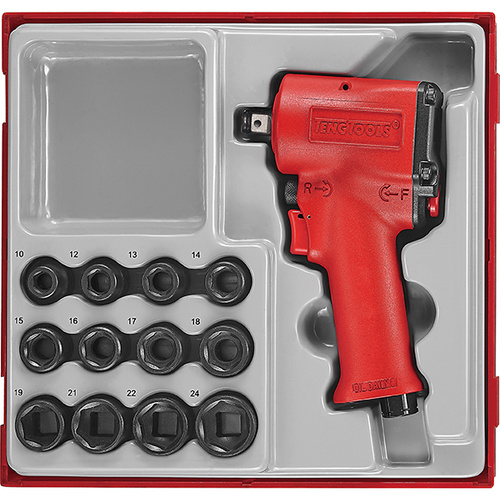 Teng 13Pc 1/2 Dr. Mini Air Imp.Wr. & Skt Set-Ttd-Tray