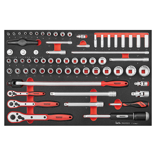 Teng 67Pce 1/4,3/8" & 1/2" Dr. Metric Socket & Acc Set (EVA)