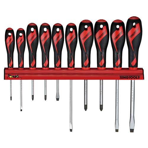 Teng Screwdriver Set 10Pcs Wall Rack