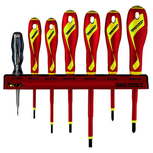 Teng Screwdriver Set 7Pcs VDE 1000V Wall Rack