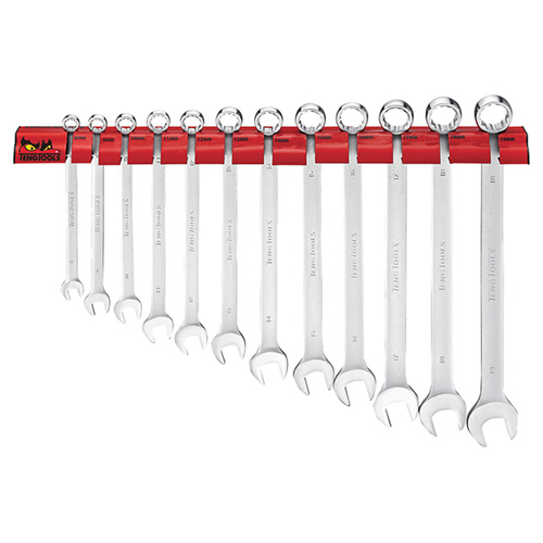Teng 12Pc Lmp Metric Spanner Set 8-19mm W/ Wall Rack