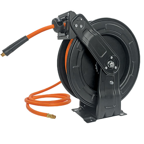ITM STEEL RETRACTABLE AIR HOSE REEL, 10MM X 20M HYBRID POLYMER AIR HOSE  WITH 1/4