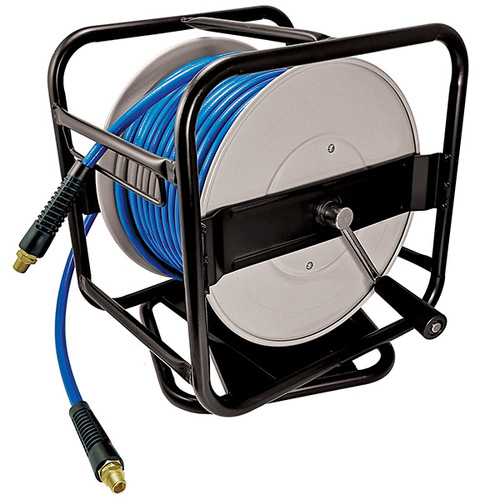 ITM MANUAL AIR HOSE REEL, 8MM X 40M PVC AIR HOSE WITH 1/4" BSP MALE FITTINGS