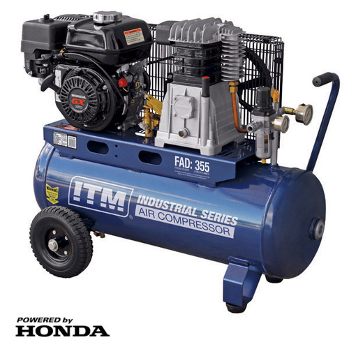 ITM Air Compressor, Belt Drive, Petrol 5.5hp Honda 60Ltr FAD 355L/Min