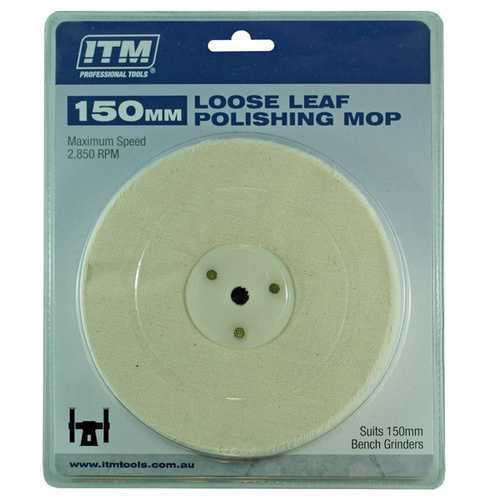 ITM Polishing Mop Loose Leaf, 50 Fold, 150 X 25mm