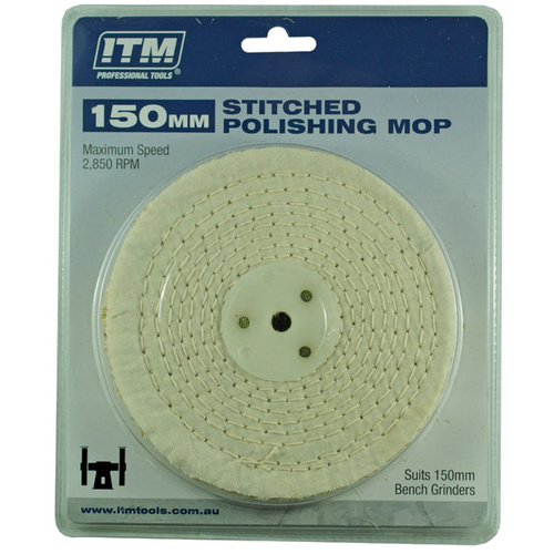 ITM Polishing Mop Stitched, 50 Fold, 150 X 25mm