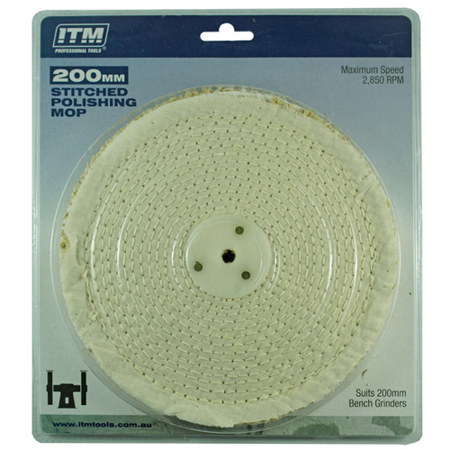 ITM Polishing Mop Stitched, 50 Fold, 200 X 25mm