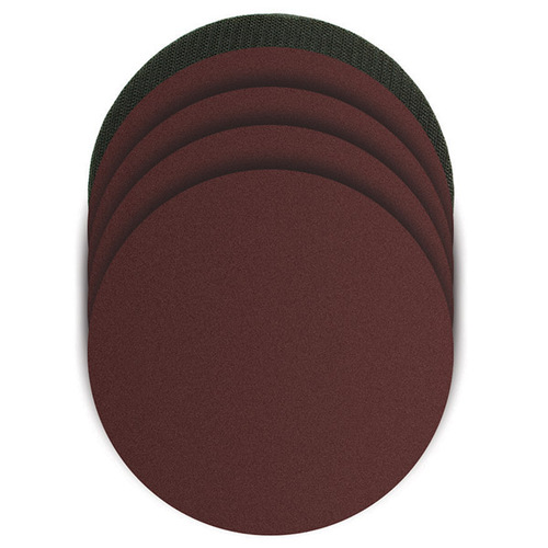 Sanding Disc Velcro Back Aluminium Oxide 5 pack Assorted & Backing Pad 175mm to suit PO362 Multitool
