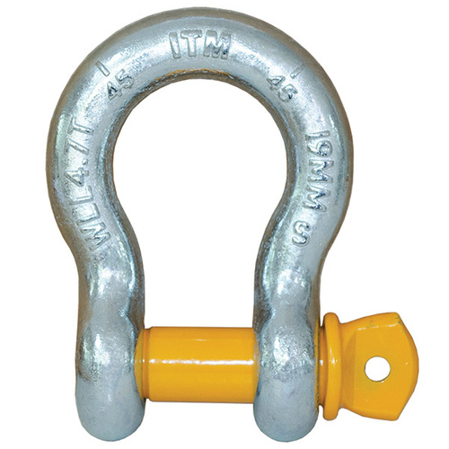 ITM Bow Shackle, Yellow Pin GS Screw Pin, 35 Tonne, 50mm Body