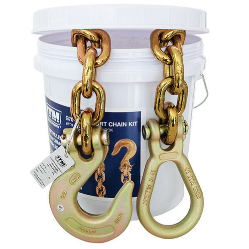 ITM G70 Transport Chain With Lug Link & Slip Hook, 9 Tonne Lashing Capacity, 5M Length