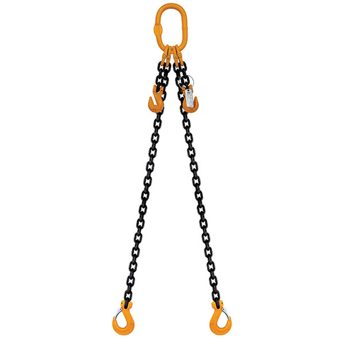 ITM 2 Leg Chain Sling, 13mm Chain, 3M Length, With Clevis Sling Hooks & Shortening Grab Hooks