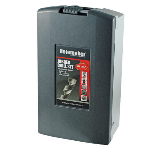 Holemaker Jobber Drill Set In ABS Case, 118° Split Point, 25Pce, 1.0-13.0mm X 0.5