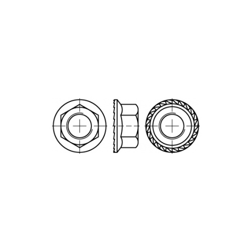 M5 Metric Coarse Hexagon Locking Nut Flanged with Serrations EN 1661 A2-70 Stainless Steel