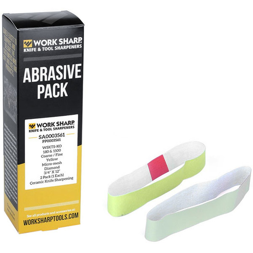 Worksharp Replacement Belt Pack, 2Pce Diamond Belt Kit, 180 & 1500 Grit T/S Wskts-Ko